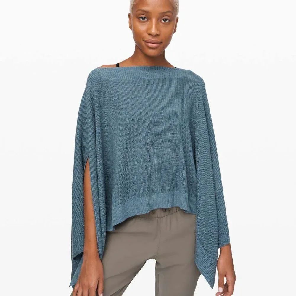 NWT Lululemon Forward Flow Poncho Heathered Blue Charcoal One Size OS S M L XL